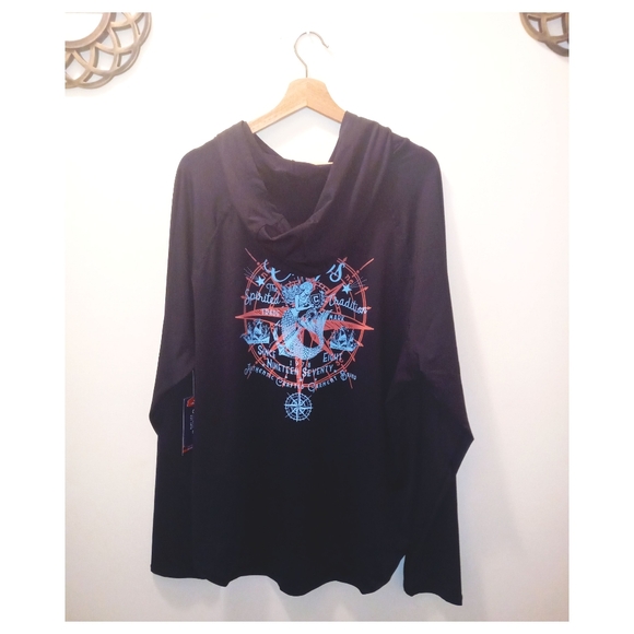 Chaps Long Sleeve Graphic Rash Guard Hoodie with UPF 50+ - Picture 10 of 10